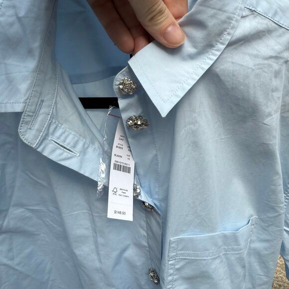 J.Crew Organic Cotton Garçon Shirt - Light Blue, Size 10 - Picture 5 of 7